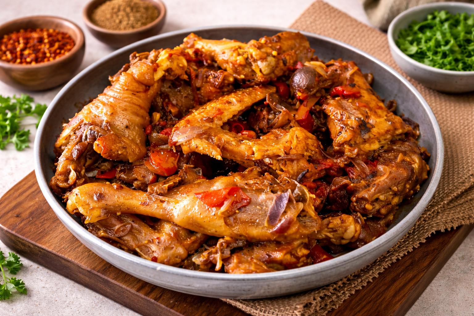 Fried Kuku -chicken with Ugali at White Meat depot in Nairobi Kenya - book with Adeli Kenya Safaris