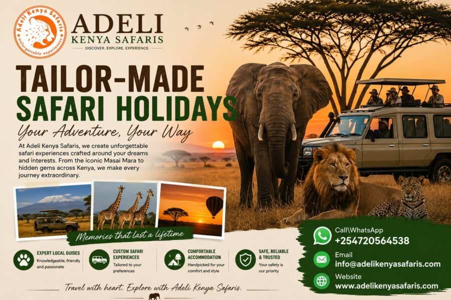 Tailor-made safari holiday 1 Tailor-made safari holidays tour packages with Adeli Kenya Safaris