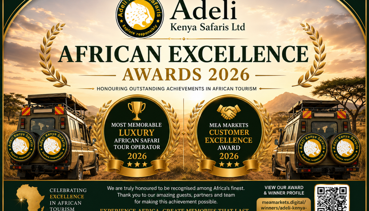 Adeli Kenya Safaris Limited Wins Two awards at African Excellence Awards 2026 1 Adeli Kenya Safaris Limited Wins Two awards at African Excellence Awards 2026, Celebrating Excellence in Luxury African Travel