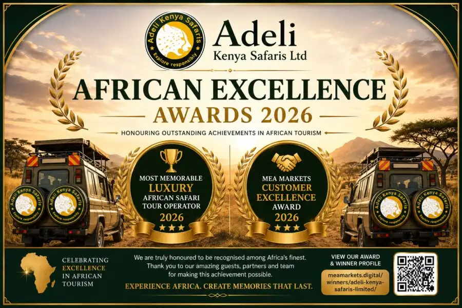 Adeli Kenya Safaris Limited Wins Two awards at African Excellence Awards 2026, Celebrating Excellence in Luxury African Travel