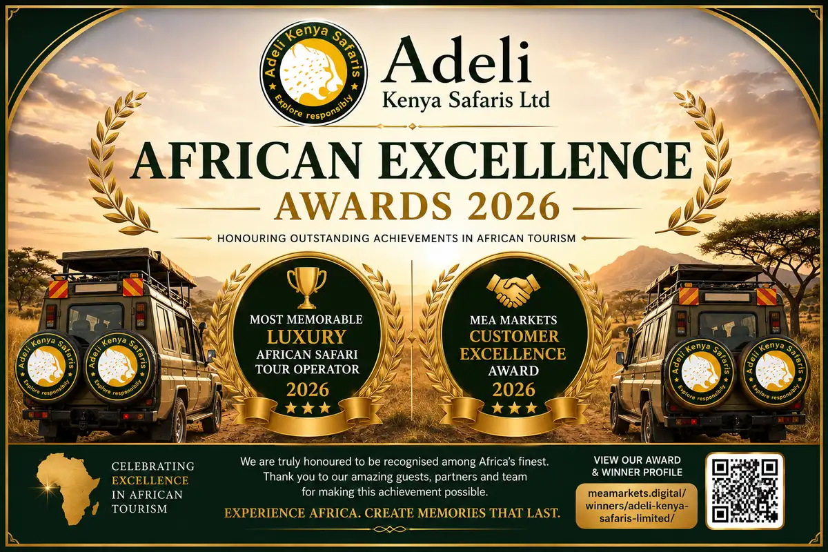 Adeli Kenya Safaris Limited Wins Two awards at African Excellence Awards 2026 1 Adeli Kenya Safaris Limited Wins Two awards at African Excellence Awards 2026, Celebrating Excellence in Luxury African Travel