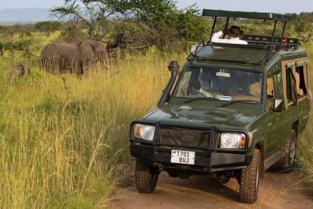 4x4 safari landcruiser jeep at Serengeti Migration Camp Tanzania