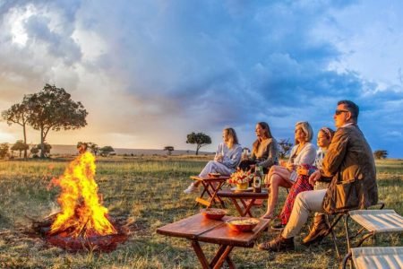 Karen Blixen Masai Mara Luxury camp sundowner - Savannah Journeys - best Africa safari tour company and travel agency in Kenya
